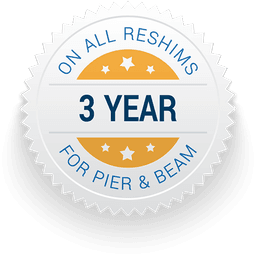 3 year warranty on all reshims for pier & beam